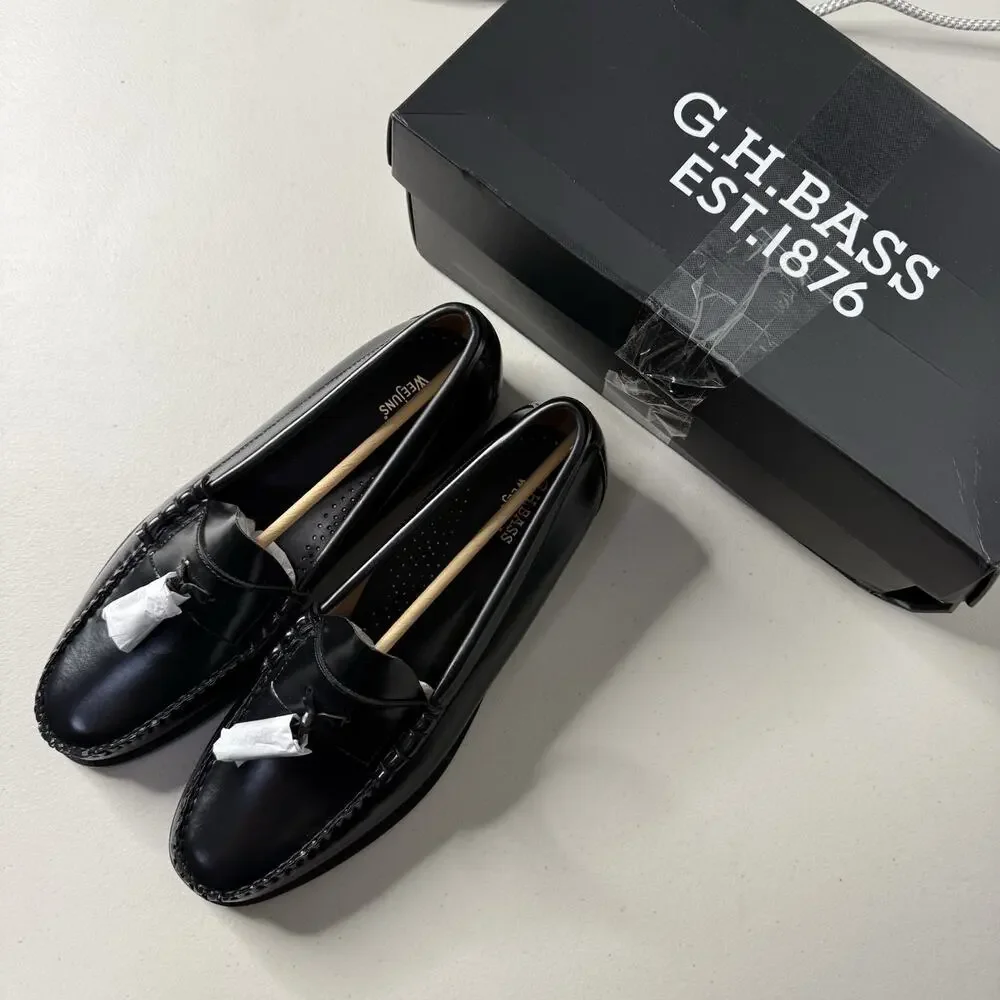 G.H.Bass Mens Lennox Tassel Loafers Black 11